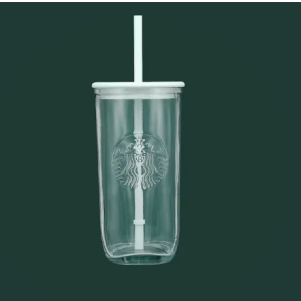 Starbucks 2023 Recycle Core Mint Glass Triangle Cold Cup Tumbler
